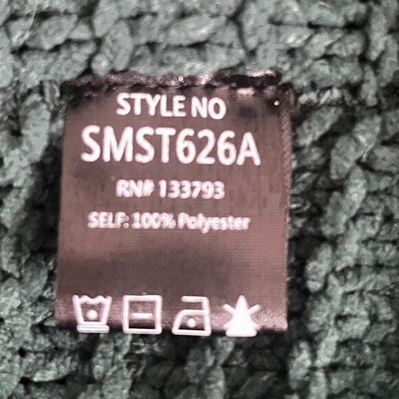 POL green chenille knit kimono sleeve hoodie size large - Picture 10 of 12